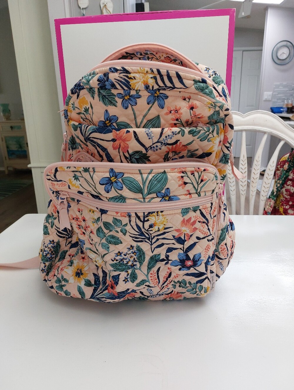 Vera Bradley XL Campus Backpack Paradise Coral NWOT
